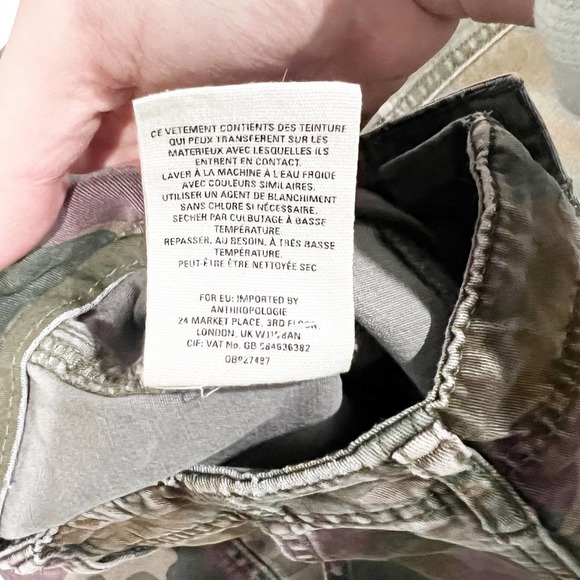 Anthropologie Slim Camo Button Fly Jefferson Utility Pants Size 28 - Picture 10 of 11